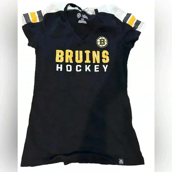Women’s Majestic Bruins V Neck T Shirt Size Large - Picture 1 of 5